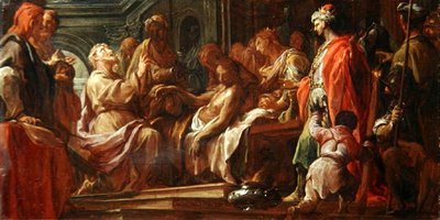 Studie pro svatého Matouše resuscitujícího syna etiopského krále (olej na plátně) od Francesco Trevisani