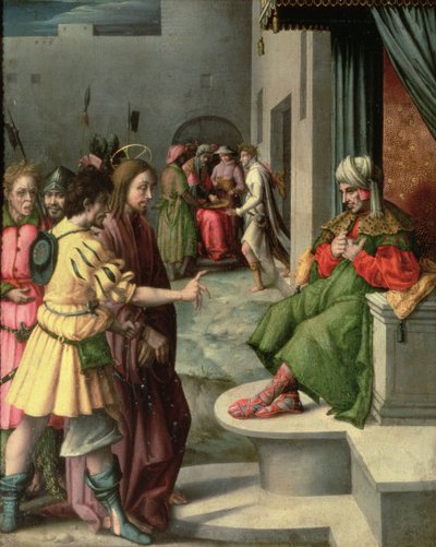 Kristus před Kaifášem od Francesco Ubertini Bacchiacca