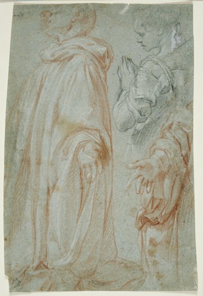 Tři studie o vzkříšeném Kristu adorovaném světicí a San Silvestro Gozzalini, 1607 od Francesco Vanni