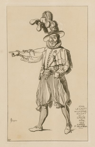 Jean le Grott z Lucernu, strážce papeže, 1613 od Francesco Villamena