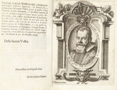 Portrét Galileo Galilei, 1623 od Francesco Villamena