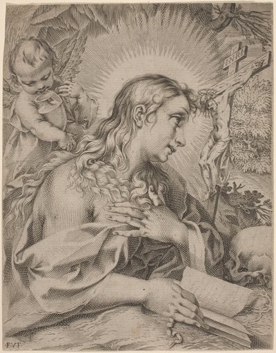 Kajícnice Magdalena od Francesco Villamena after Francesco Vanni