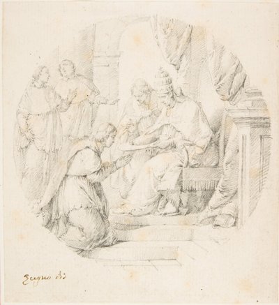 Angelo Maria Querini jmenován kardinálem Benediktem XIII., 1709-87. od Francesco Zugno