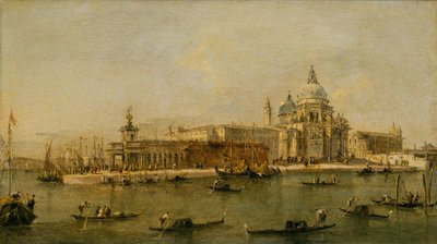 Benátky: Dogana a Santa Maria della Salute od Francesco circle of Guardi