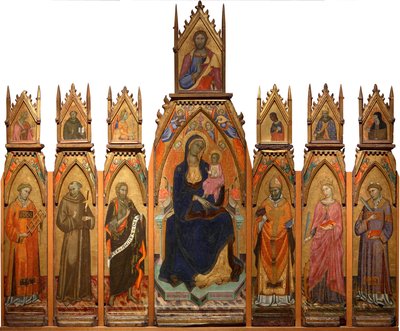 Madonna a dítě. Kristus a Svatí od Francesco dAntonio da Ancona