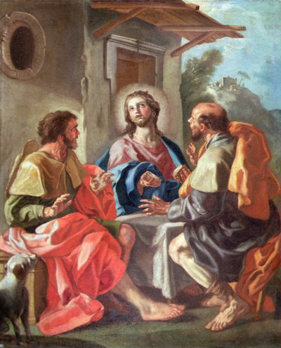 Večeře v Emauzích (olej na plátně) od Francesco de (attr. to) Mura