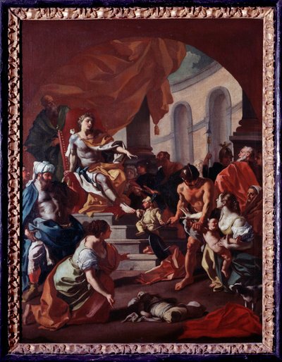 Šalamounův soud (Šalamounův soud) Obraz Francesca de Mura (1696-1782) Muzeum opatství Montecassino Itálie od Francesco de Mura