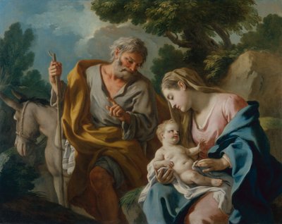 Odpočinek na letu do Egypta (olej na plátně) od Francesco de Mura