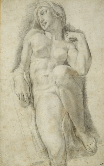 Aurora, po Michelangelo Buonarroti (černá křída na bílém papíře) od Francesco de Rossi Salviati Cecchino