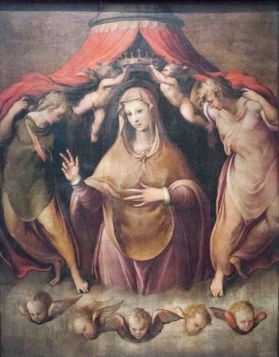 Korunovace Panny Marie (olej na plátně) od Francesco de Rossi Salviati Cecchino