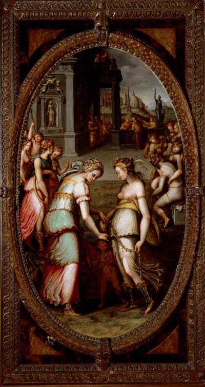 Juno si vypůjčila pás Venuše (Malba od Francesco del Coscia