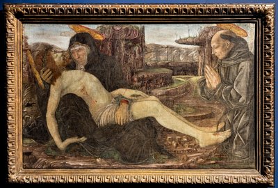 Oplakávání s klientem zobrazeným jako sv. František od Francesca del Cossa od Francesco del Cossa