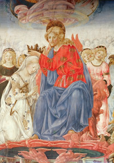 Detail korunovace Panny Marie (olej na desce) od Francesco di Giorgio Martini