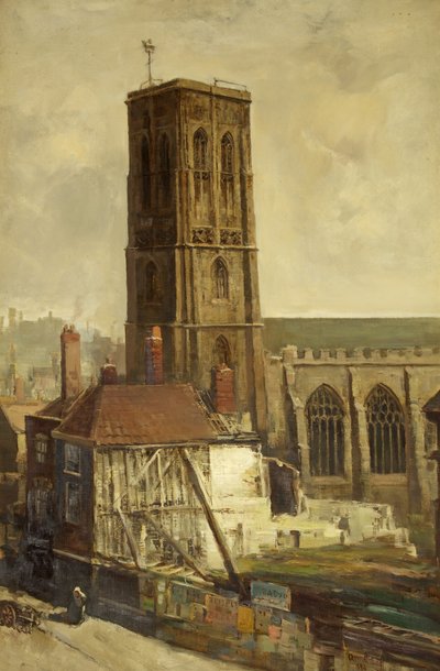 Pohled na chrámový kostel (olej na plátně) od Francis Abel William Taylor Armstrong