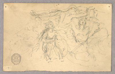Náčrt figurální skupiny pro Vzestup od Francis Augustus Lathrop