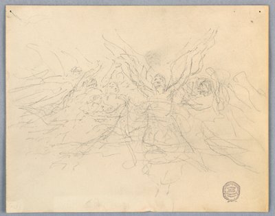 Náčrt uctívajících andělů od Francis Augustus Lathrop