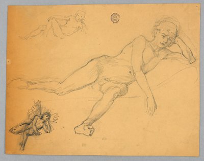 Náčrt mužského aktu od Francis Augustus Lathrop