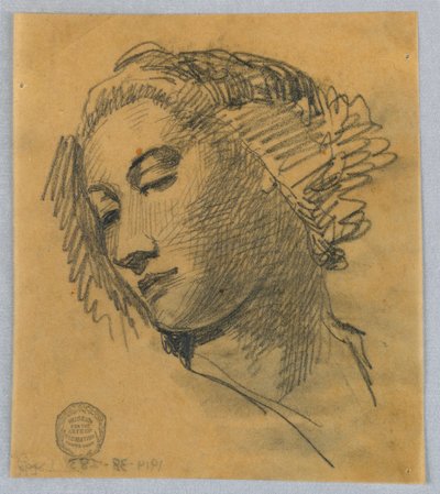 Náčrt ženské hlavy od Francis Augustus Lathrop