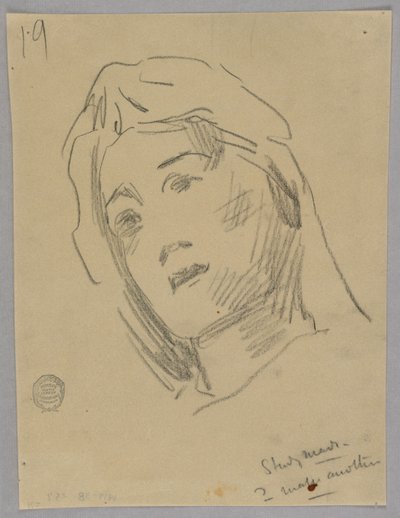 Náčrt ženské hlavy od Francis Augustus Lathrop