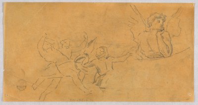 Náčrt anděla a putti od Francis Augustus Lathrop