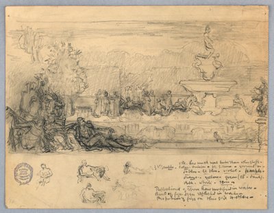 Studie pro nástěnnou malbu nebo panel od Francis Augustus Lathrop
