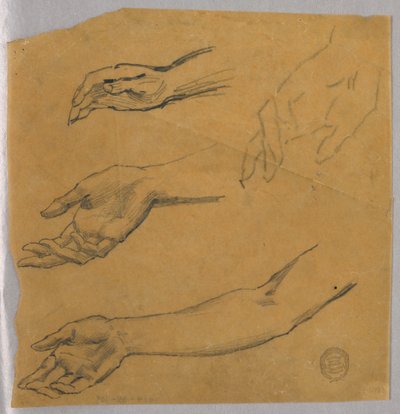 Tři studie ruky a paže od Francis Augustus Lathrop
