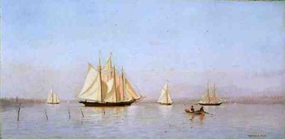 Haverstraw Bay na Hudsonu (olej na plátně) od Francis Augustus Silva