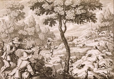Cony Catching, ryl Wenceslaus Hollar, 1671 od Francis Barlow