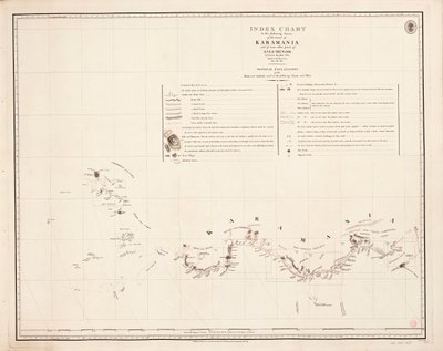 Indexová tabulka k následujícímu průzkumu pobřeží Karamanie od Francis Beaufort