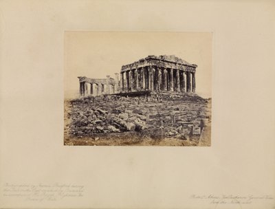 Athény - Parthenon, celkový pohled od severozápadu od Francis Bedford