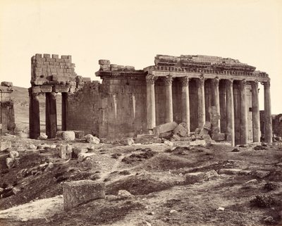 Jupiterův chrám, severovýchodní pohled, Baalbek od Francis Bedford