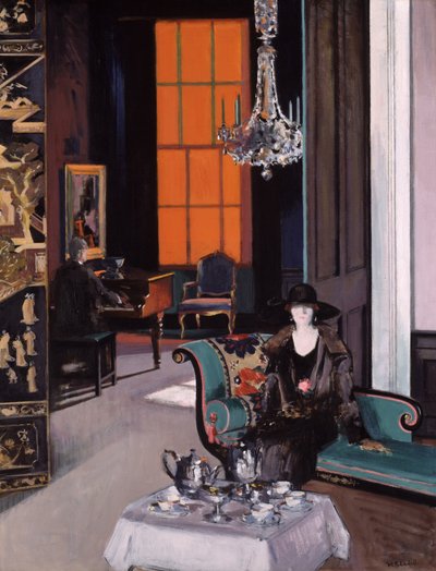 Interiér: The Orange Blind, cca 1928 (olej na plátně) od Francis Campbell Boileau Cadell