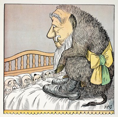 O, ilustrace z knihy The Struwwelpeter Alphabet, verše Harolda Begbieho (1871-1929) od Francis Carruthers Gould