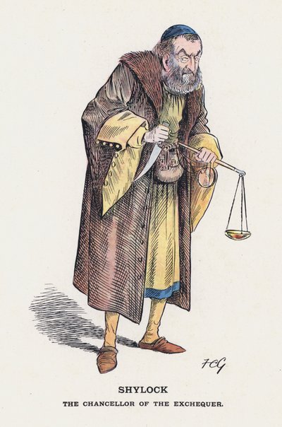Shylock, státní kancléř (barva lito) od Francis Carruthers Gould