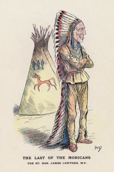Poslední Mohykán, Rt Hon James Lowther (barevné lito) od Francis Carruthers Gould