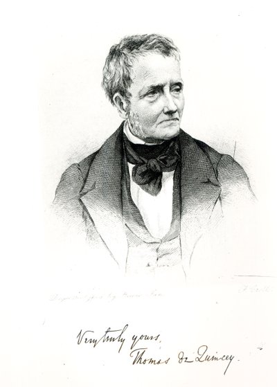 Thomas de Quincey (1785-1859), z daguerrotypické fotografie Howieho od Francis Croll