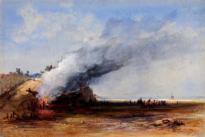Spálení staré lodi, 19. století. od Francis Danby