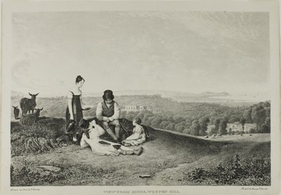 Pohled z Kings, Weston Hill, z Three Views, Ilustrativní krajina Bristolu a jeho okolí od Francis Danby