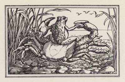 Další kniha veršů pro děti: Krab a žába (litografie) od Francis Donkin Bedford