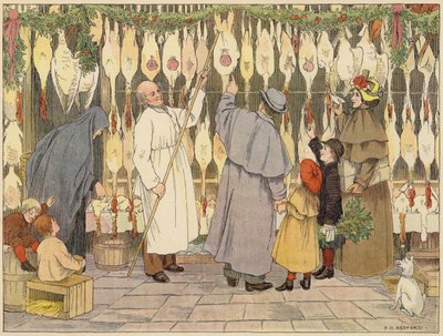 Bedfordova kniha obchodů: Poulterer (barevná litografie) od Francis Donkin Bedford
