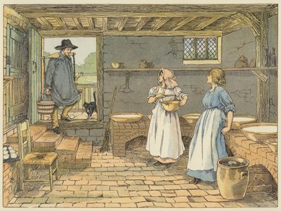 Mlékař (barevná litografie) od Francis Donkin Bedford