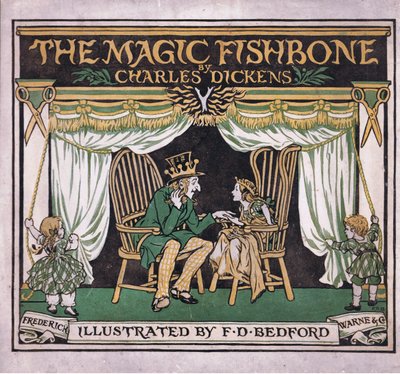 Návrh přední strany obálky z knihy The Magic Fishbone pub.by Warne  Co, cca 1940 (barevná litografie) od Francis Donkin Bedford