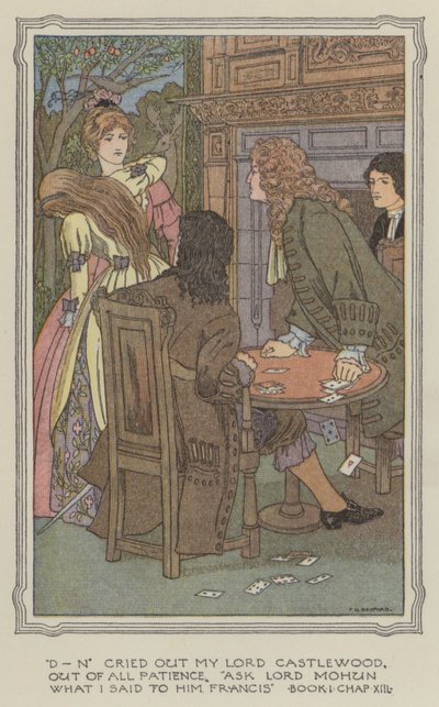 Ilustrace k knize The History of Henry Esmond (barevná litografie) od Francis Donkin Bedford