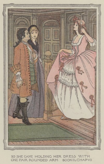 Ilustrace k knize The History of Henry Esmond (barevná litografie) od Francis Donkin Bedford
