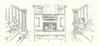 Ilustrace ke knize Kouzelná rybí kost od Charlese Dickense (litografie) od Francis Donkin Bedford