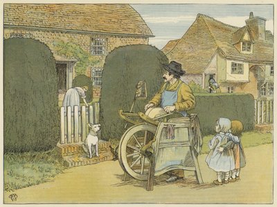 Bruska na nože (barevná litografie) od Francis Donkin Bedford