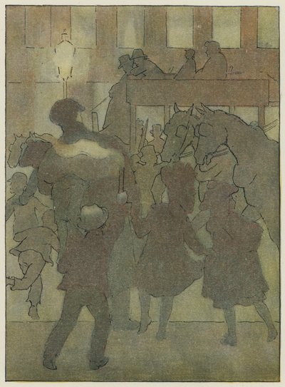 Londýn: V londýnské mlze (barevná litografie) od Francis Donkin Bedford