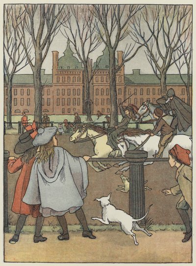Londýn: Rotten Row (barevná litografie) od Francis Donkin Bedford
