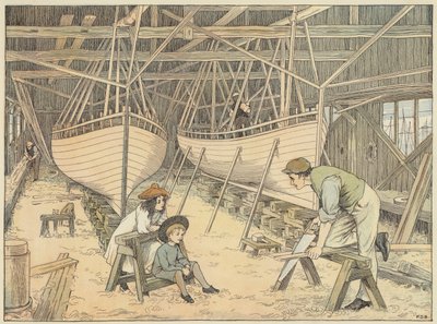 Stavitel lodí (barevná litografie) od Francis Donkin Bedford