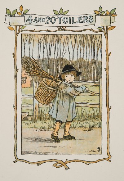 Viněta z knihy Čtyři a dvacet dělníků, vyd. 1900 (barevná litografie) od Francis Donkin Bedford